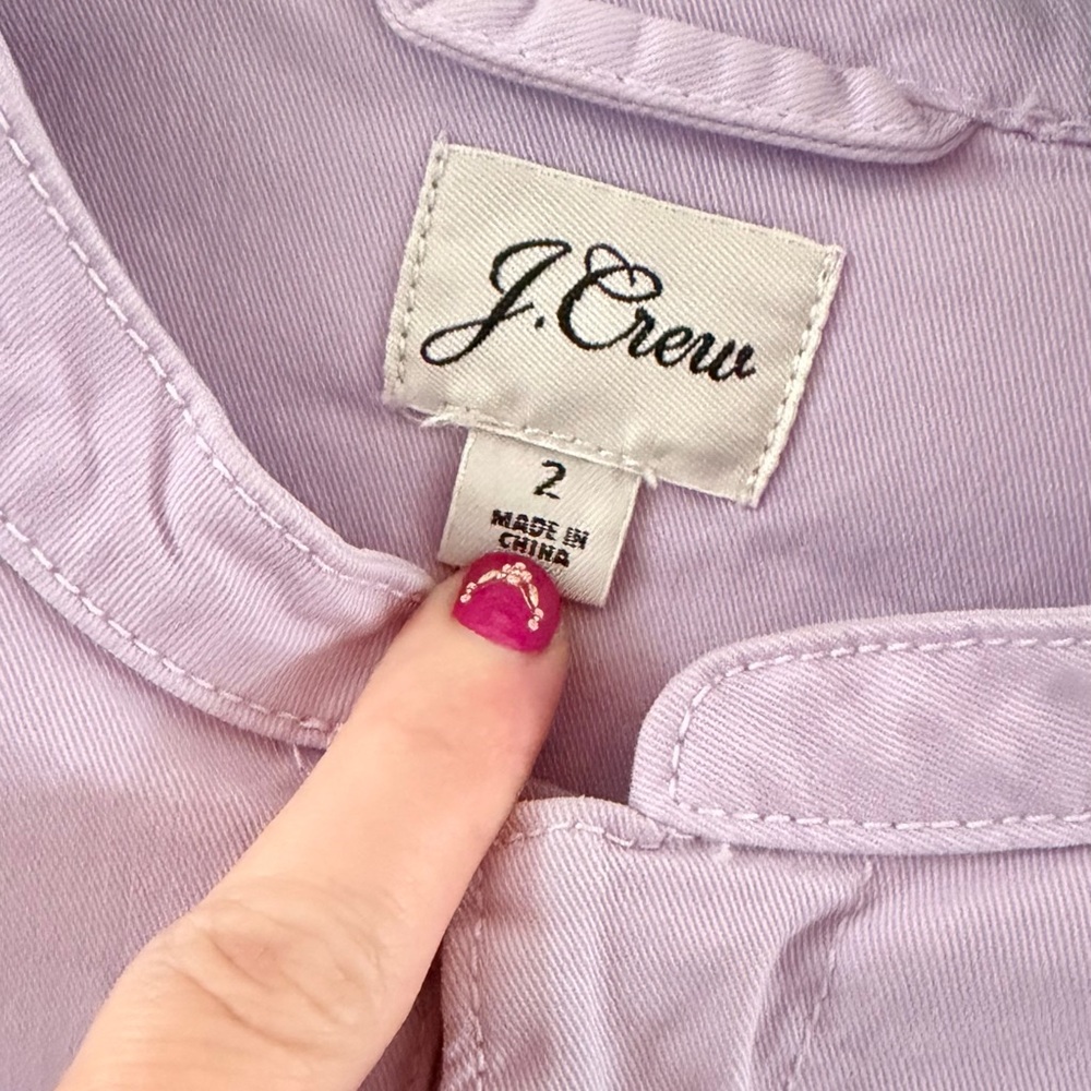 J. Crew Lavender Long-Sleeve Tie-Waist Utility Jumpsuit - Picture 5 of 6